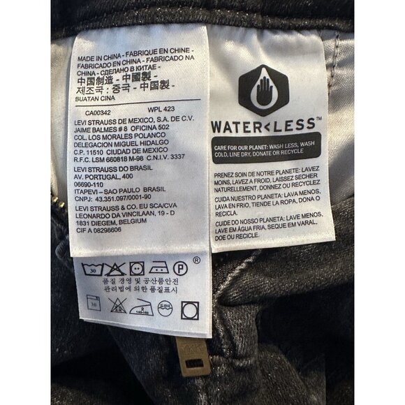 Levi's Women's Skinny Overalls Size 28 Black Ankle Ranch Farm Cowgirl Western - Picture 8 of 10